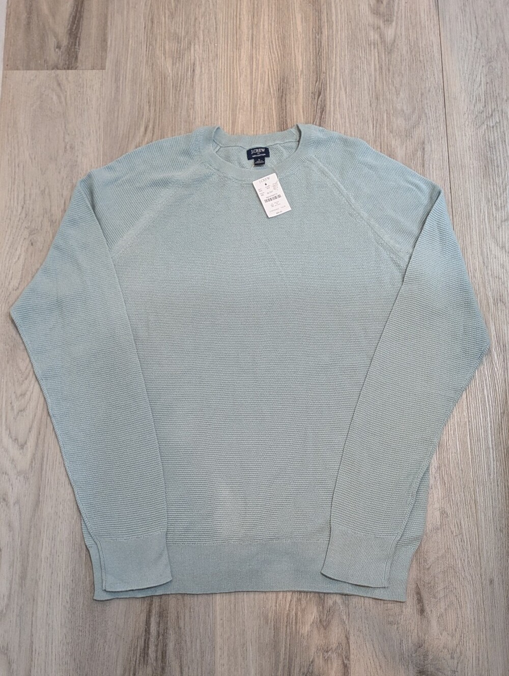 J.Crew NWT Light Blue Waffle Knit Crewneck Sweater - Size Large